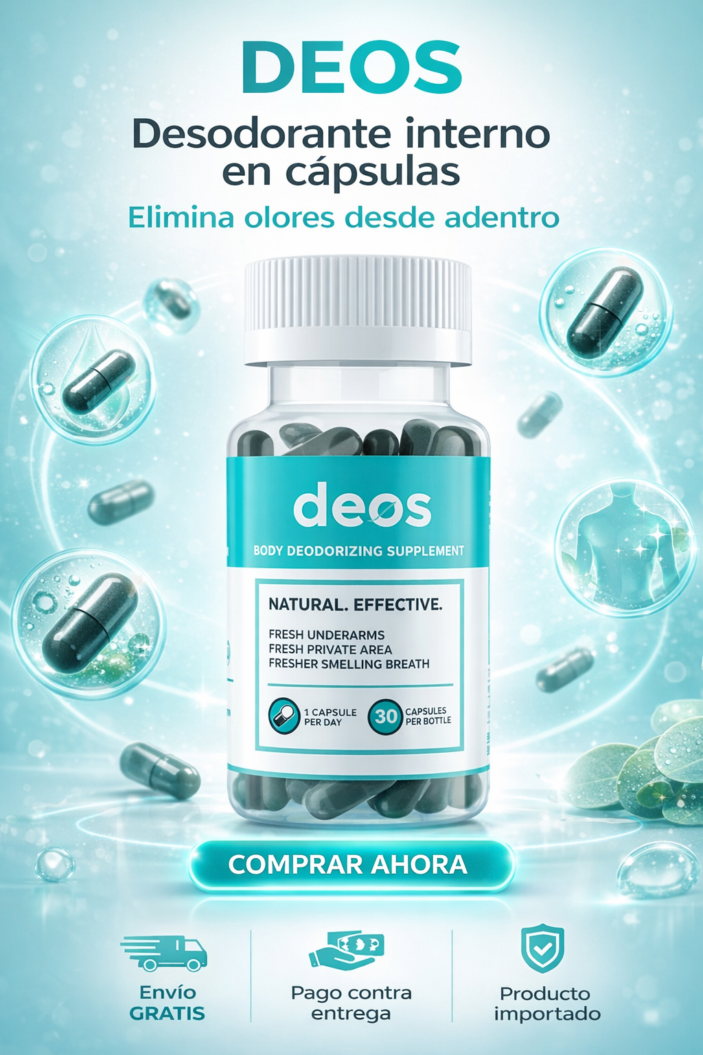 DEOS- DESODORANTE EN CAPSULAS ELIMINA OLORES DESDE ADENTRO
