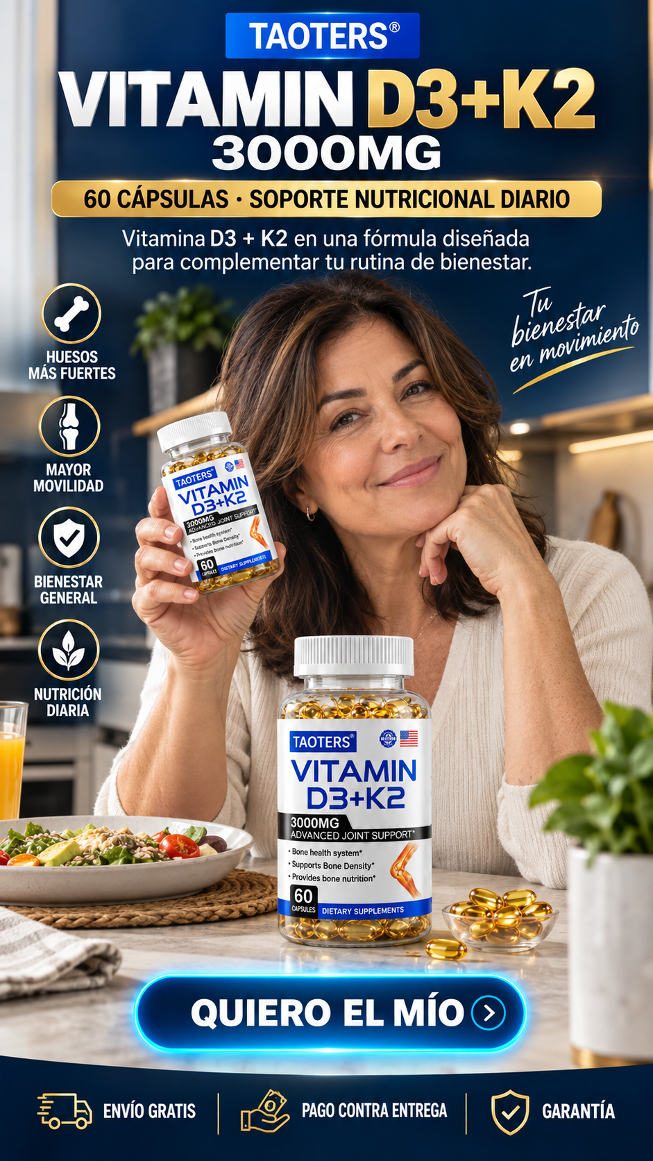 TAOTERS® Vitamin D3+K2 3000MG-Nutrición esencial para una vida activa