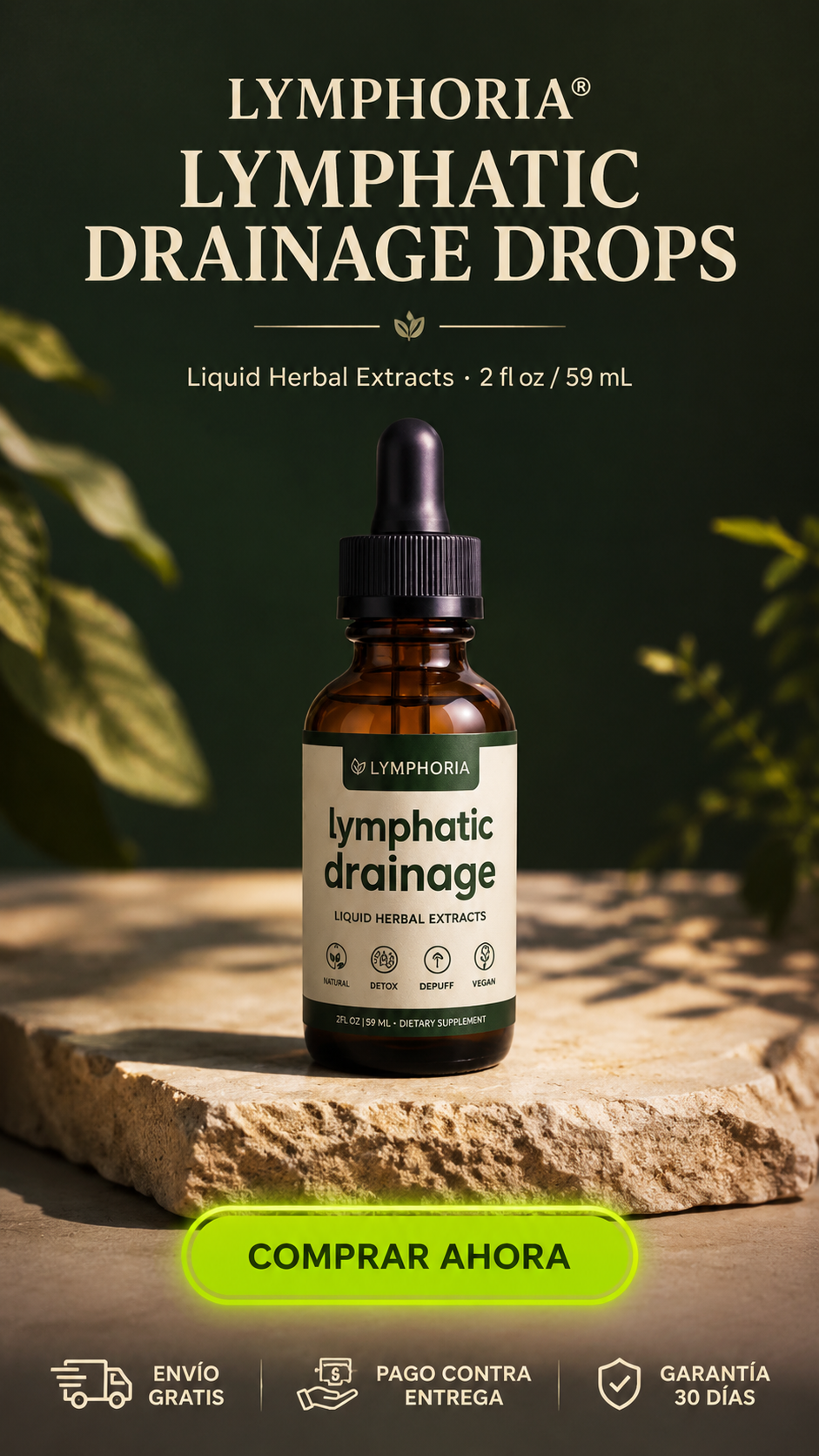 LYMPHORIA® Lymphatic Drainage Drops-Bienestar herbal que fluye contigo.