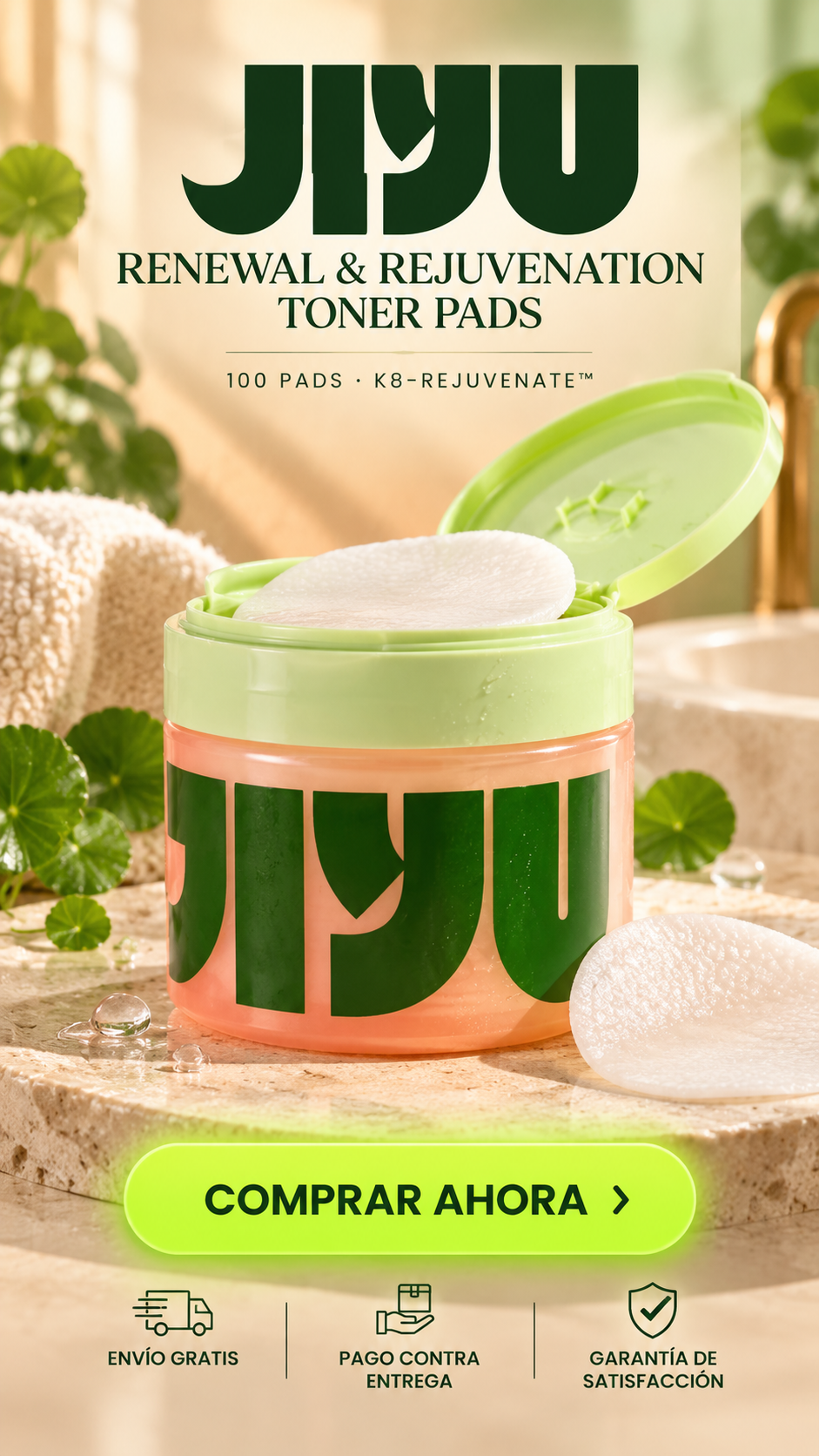 JIYU Renewal & Rejuvenation Toner Pads-Renueva. Hidrata. Ilumina.