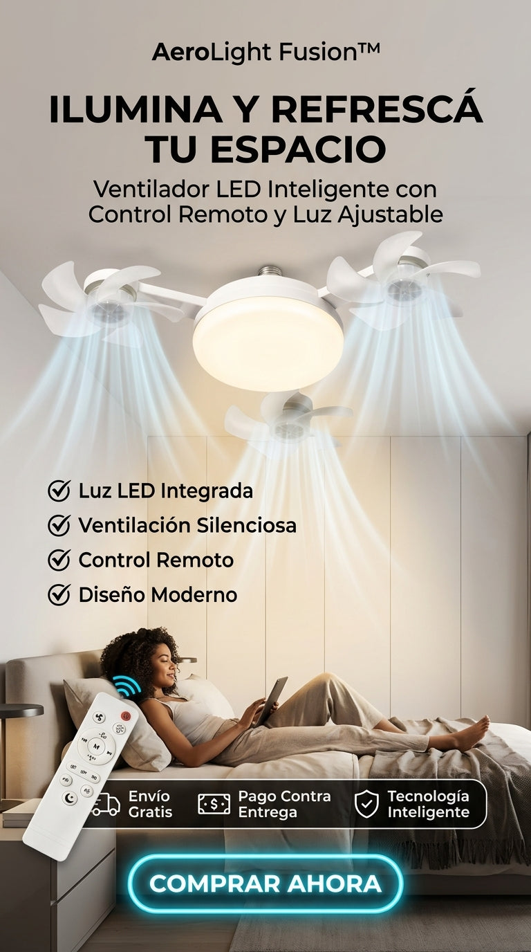 AeroLight Fusion™ – Ventilador LED Inteligente 2 en 1