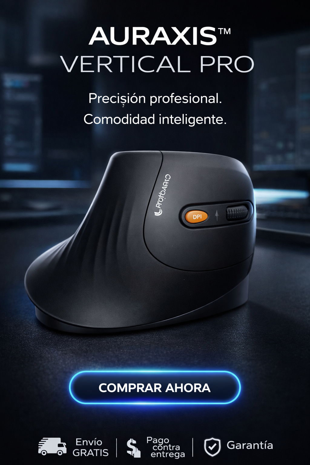 AURAXIS VERTICAL PRO - MOUSE ERGONOMICO