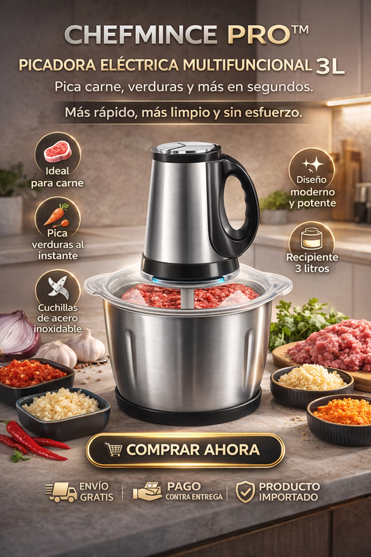 CHEFMINCE PRO™  PICADORA ELÉCTRICA MULTIFUNCIONAL 3L