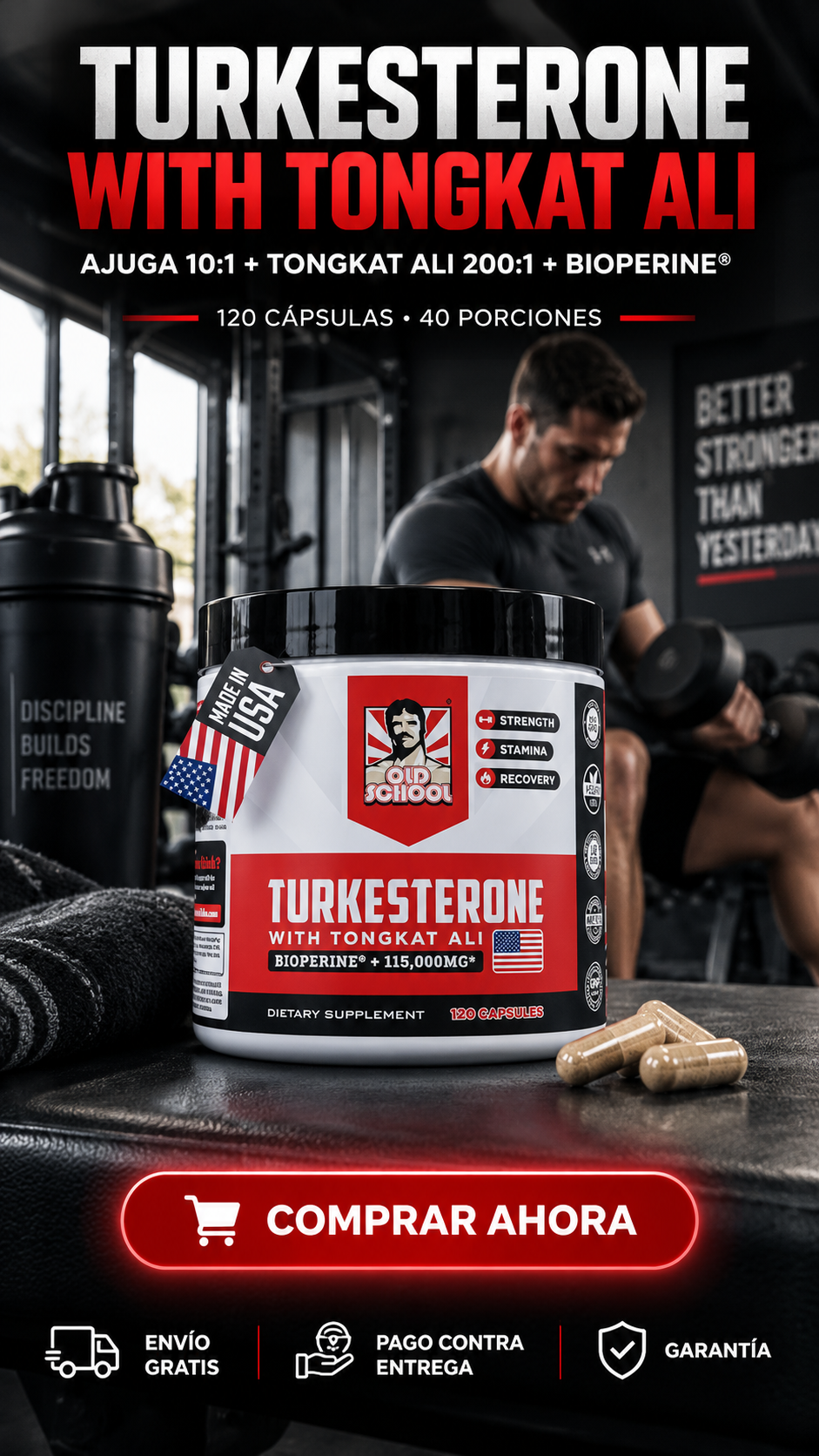 TURKESTERONE WITH TONGKAT ALI-Hidratación que se refleja en tu piel.