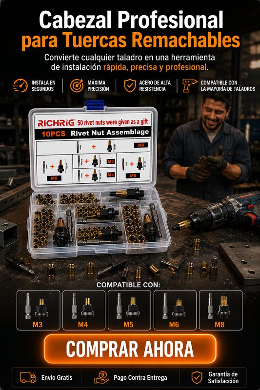 RivetPro: La forma más rápida y eficiente de instalar remaches roscados con tu taladro.