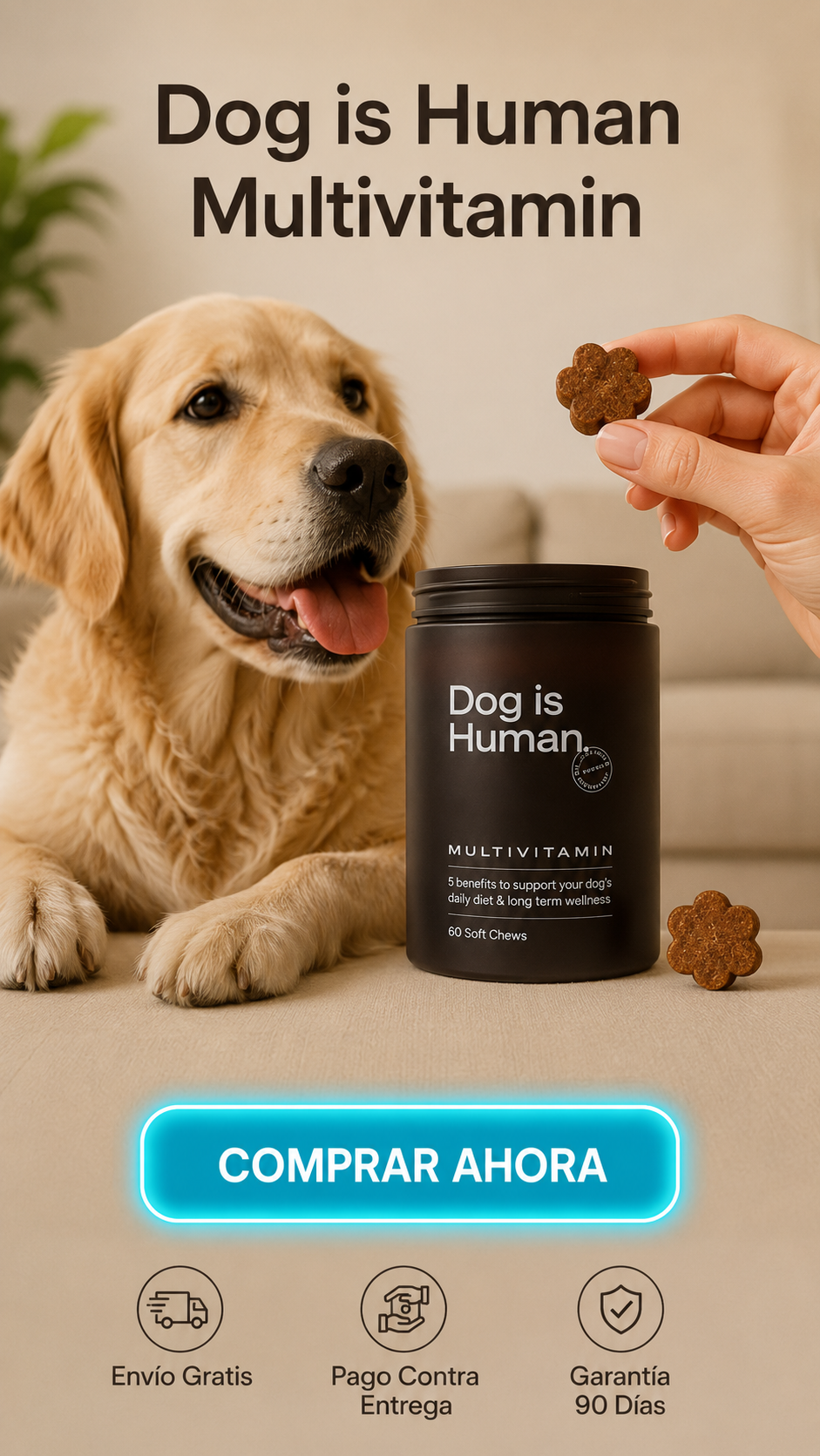 Dog is Human Multivitamin-Bienestar diario en cada chew.