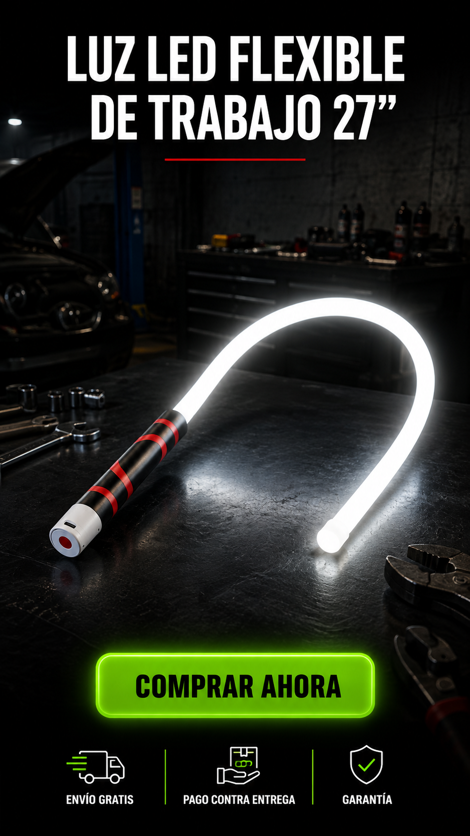 Luz LED Flexible de Trabajo 27-Ilumina donde otras no llegan.