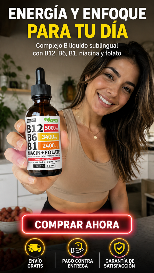 NUSAVA B12 B6 B1 NIACIN + FOLATE- complejo B liquido x 2 Unidades