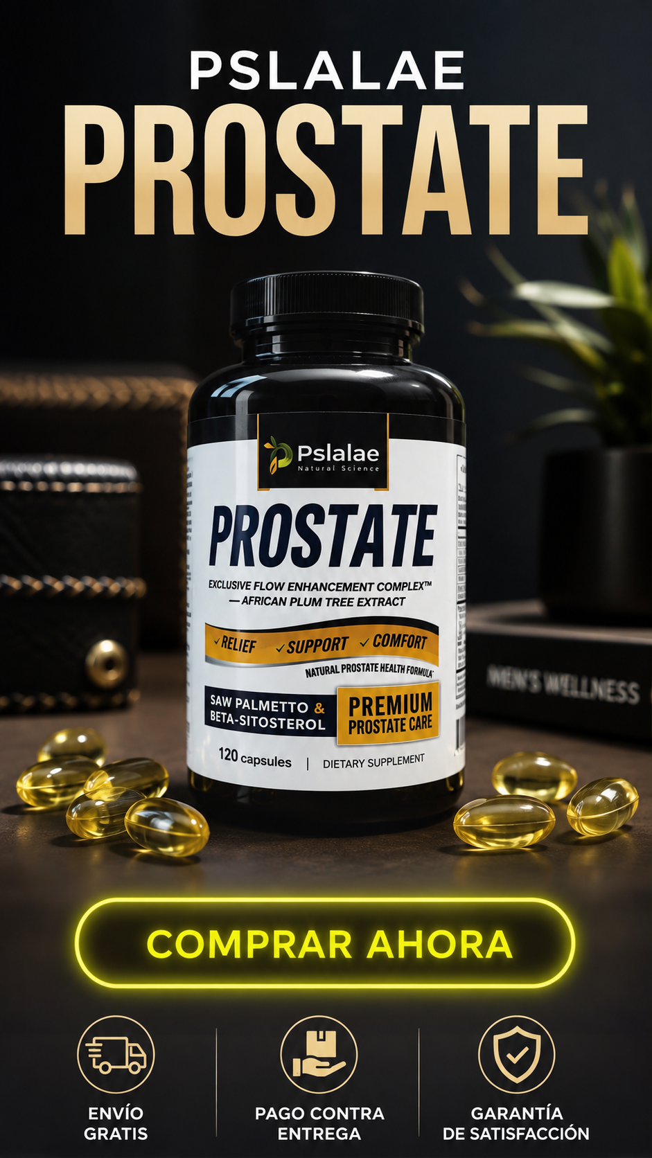 PSLALAE PROSTATE-Apoyo diario para el bienestar masculino.