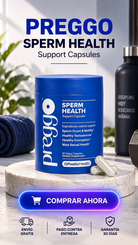 PREGGO Sperm Health-Apoyo diario para tu salud reproductiva masculina.