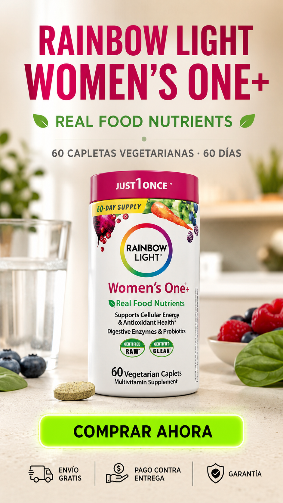 Rainbow Light Women’s One+-Nutrición completa. Una vez al día.
