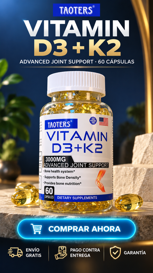 TAOTERS Vitamin D3 + K2-D3 + K2 + minerales esenciales para tu bienestar diario.
