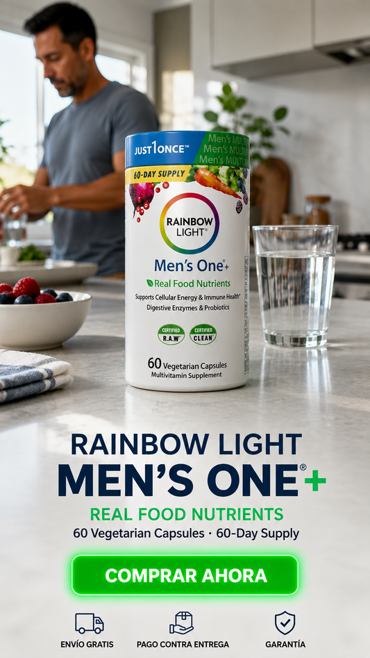 Rainbow Light Men’s One®+-Nutrición completa. Una sola capleta al día.