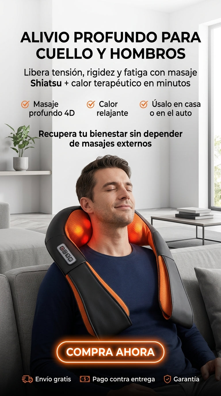 SHIATSU4D-Masajeador Cervical Inteligente con Calor Terapéutico